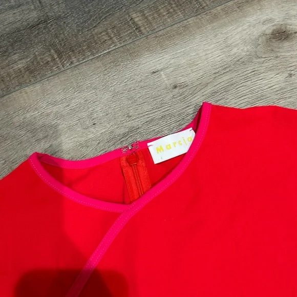 Marcia Tchikiboum side split red midi dress - Picture 5 of 8